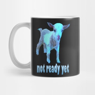 Severance Goat Not Ready Yet in Blue Mug